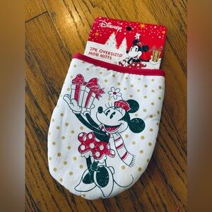 Disney Minnie Mouse Polka Dot Christmas Oven Mitt Potholder Set Holiday decor